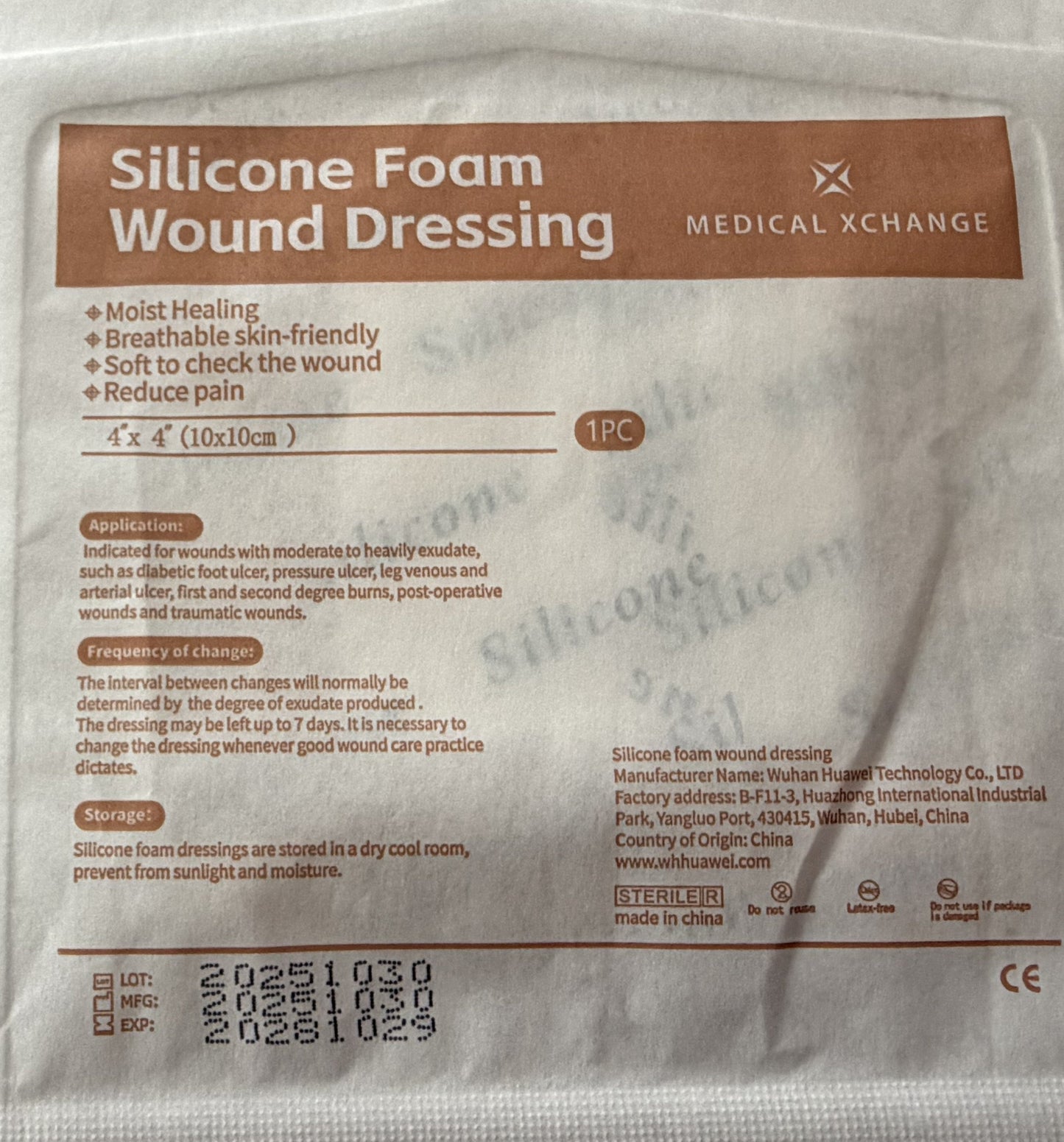 Silicon foam Dressing with border