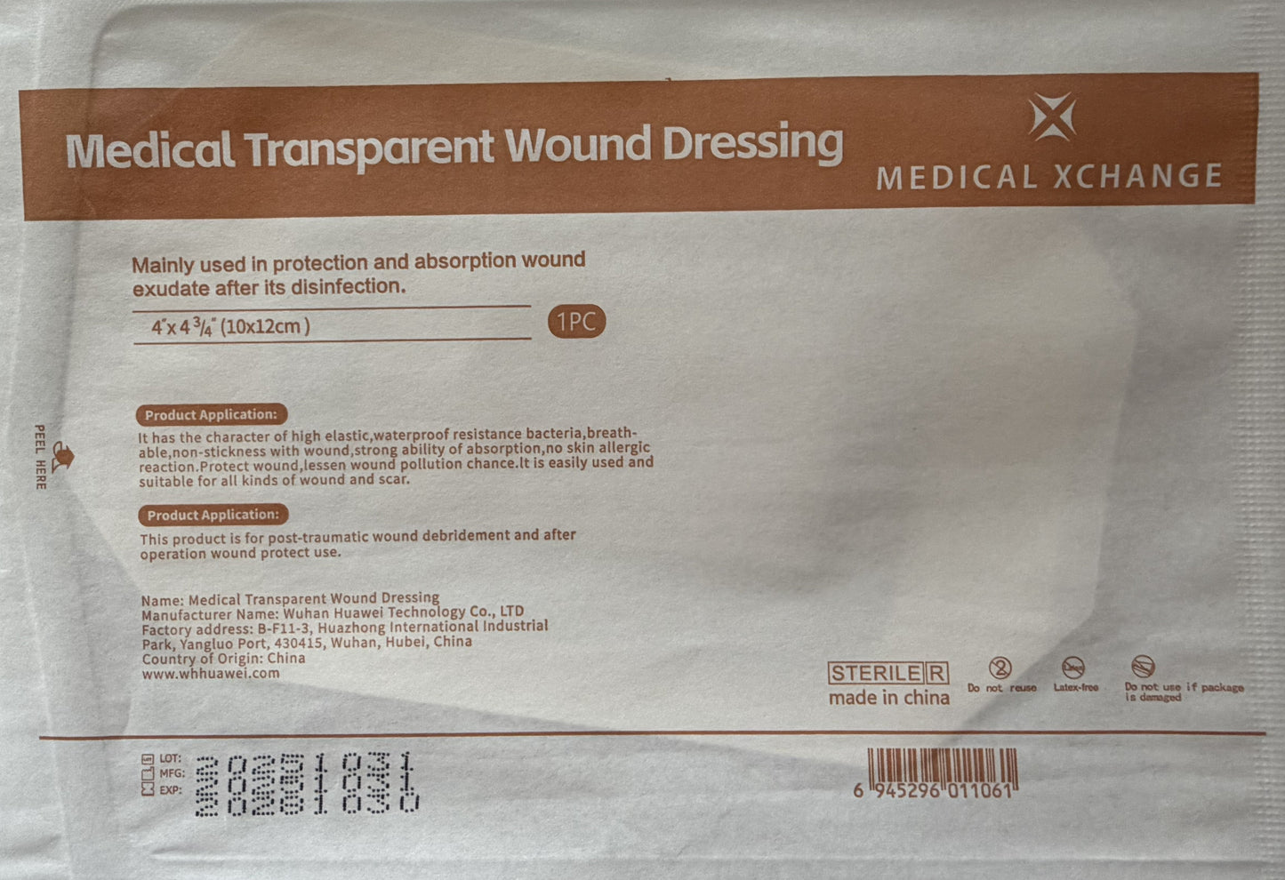 Transparent wound dressing