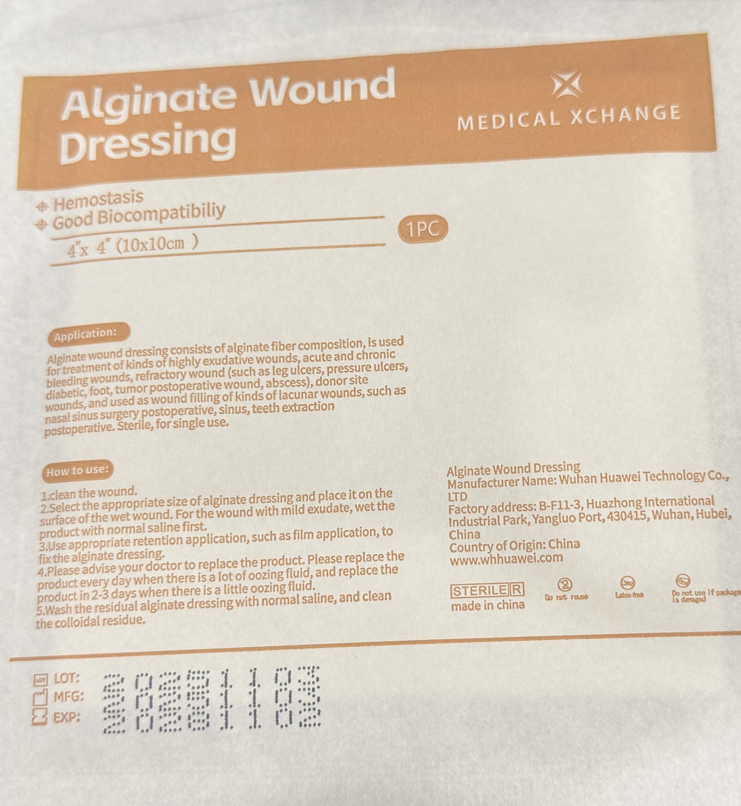 Alginate wound dressing