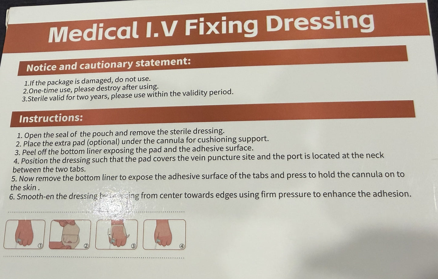 I.V. Cannula Fixing Dressing