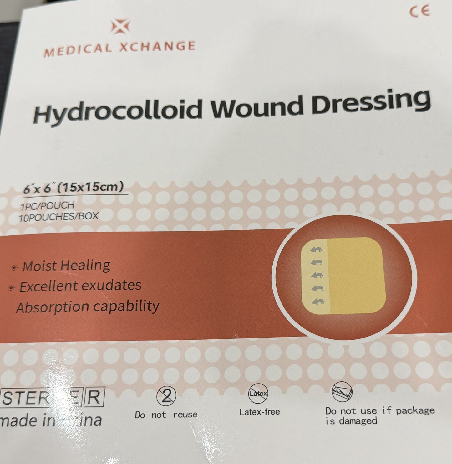 ultra thin Hydrocolloid dressing without border 10x10cm - 10 pieces