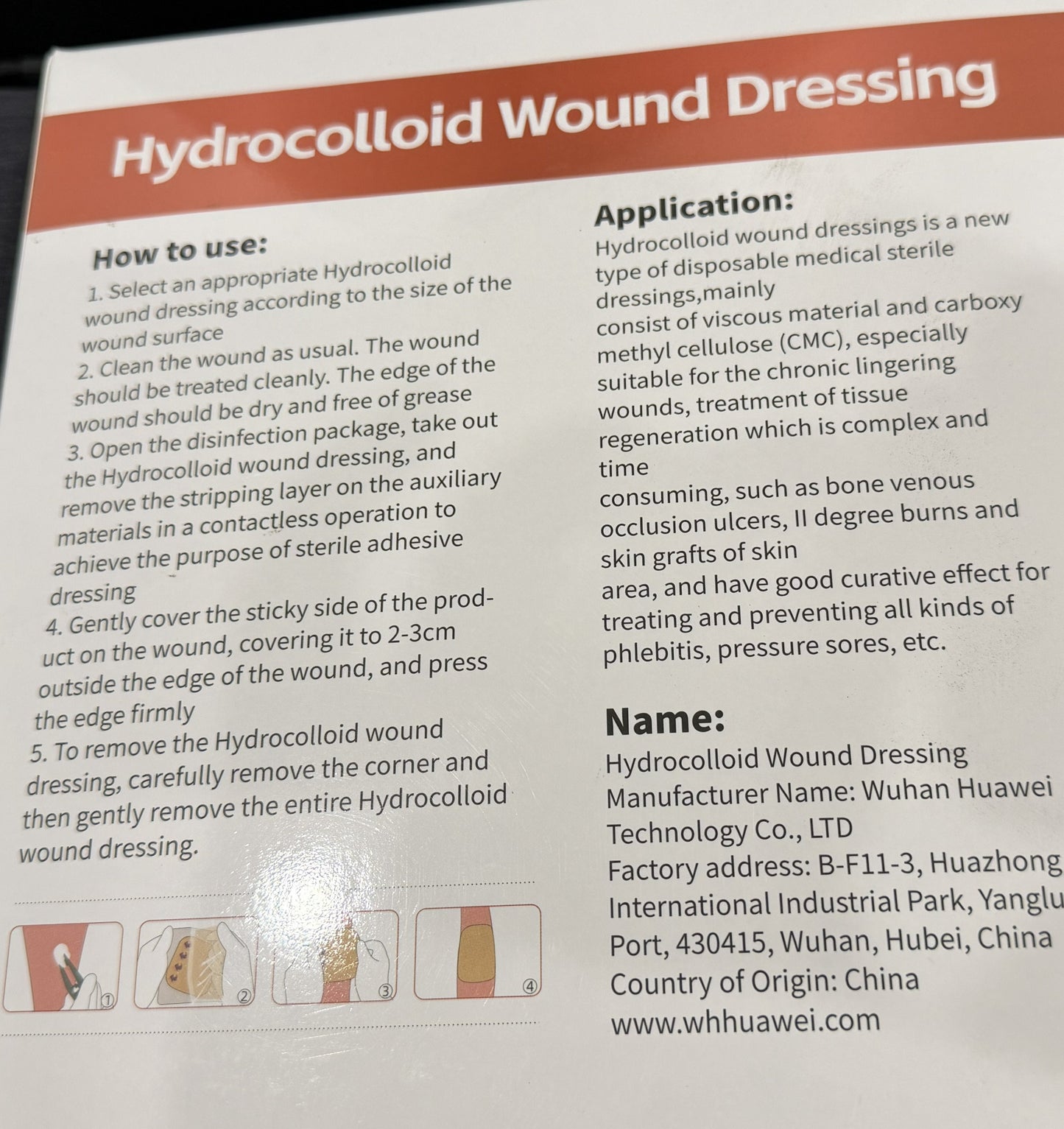 ultra thin Hydrocolloid dressing without border 10x10cm - 10 pieces