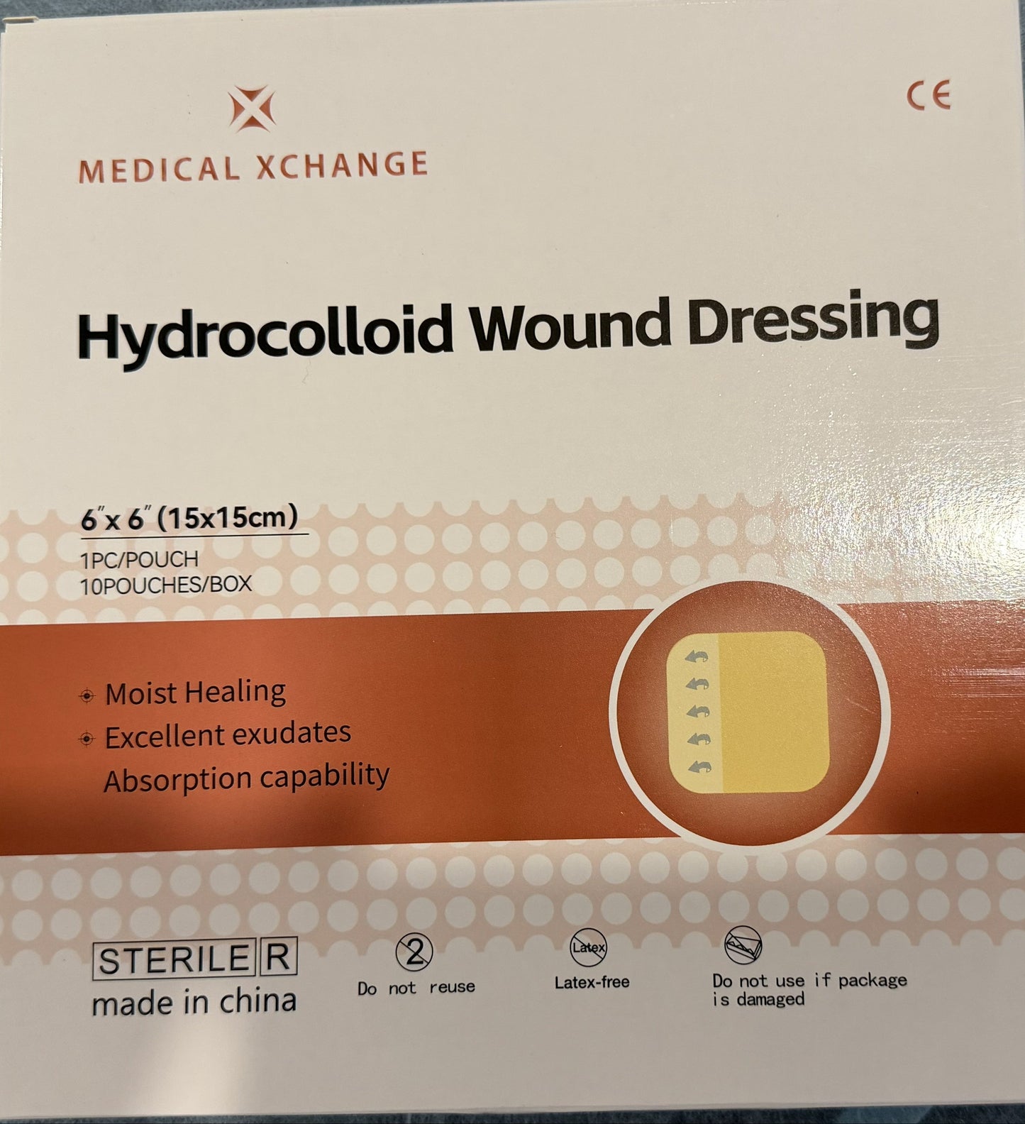 ultra thin Hydrocolloid dressing without border 10x10cm - 10 pieces